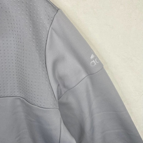 Men's Adidas Golf Climawarm 1/4 Zip Debossed Pullover Sweatshirt in Gray-XL - Picture 6 of 7